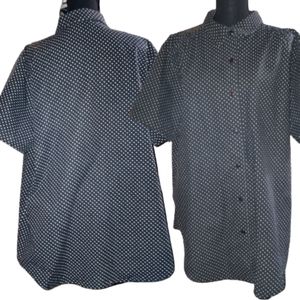 Only Neccesities Women's Polka Dot Button Down Blouse